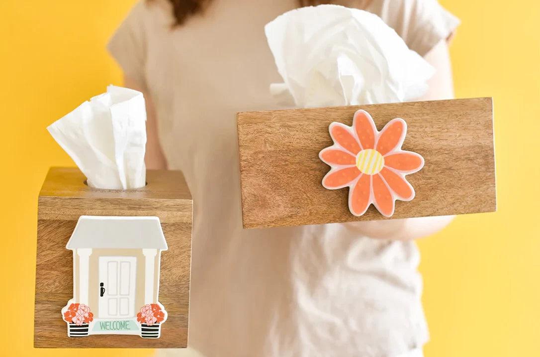 Happy Everything!™ - Mini Attachment Rectangle Wood Tissue Box - HEV-W10TIS | eBay