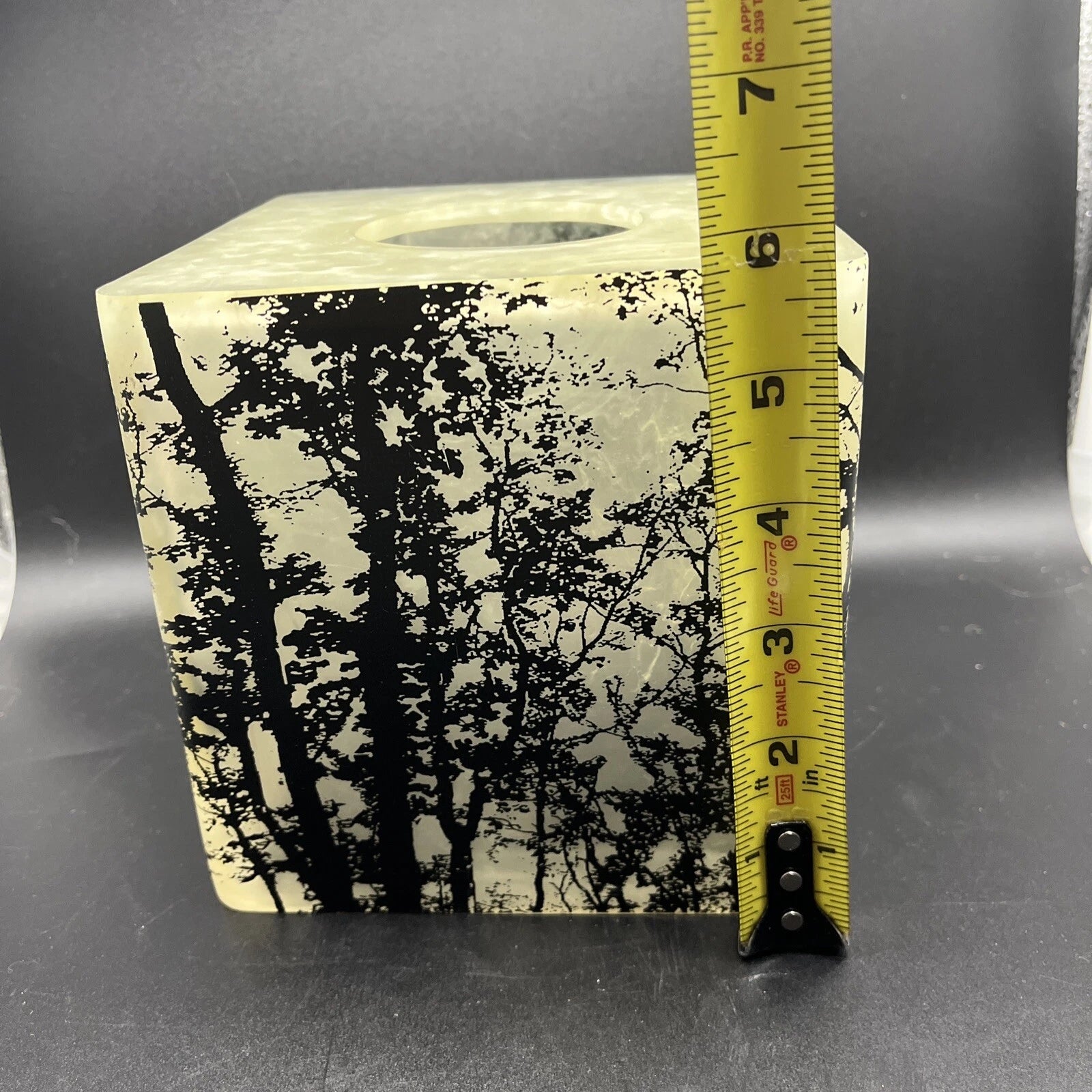 Sylvan Tissue Holder Acrylic With Nature Black Tree Design Marbleized Resin A1 | eBay