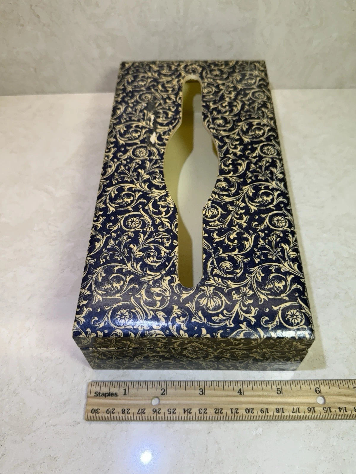 Set of Wooden Tissue Box Holder Cover & Trinket Box Floral Pattern Made in Italy | eBay