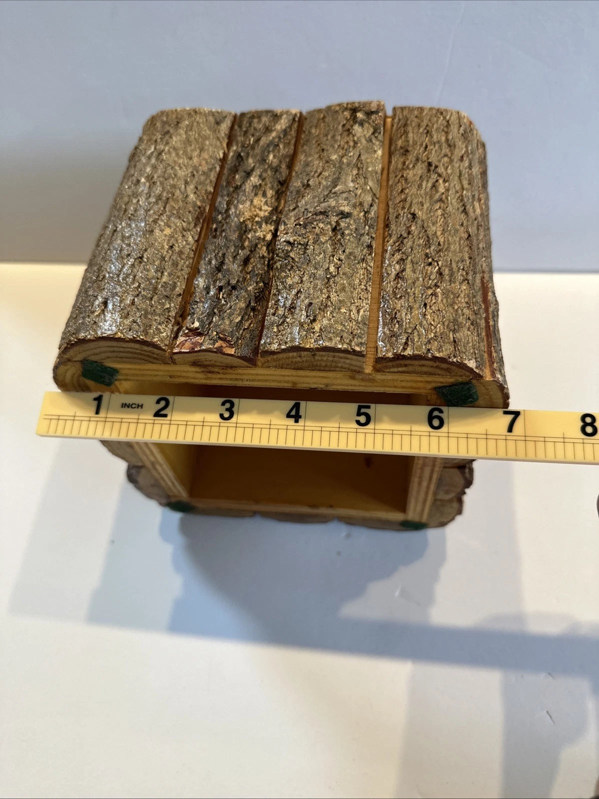 Log Cabin Core Handmade Tissue Box Holder One Of A Kind Heavy | eBay