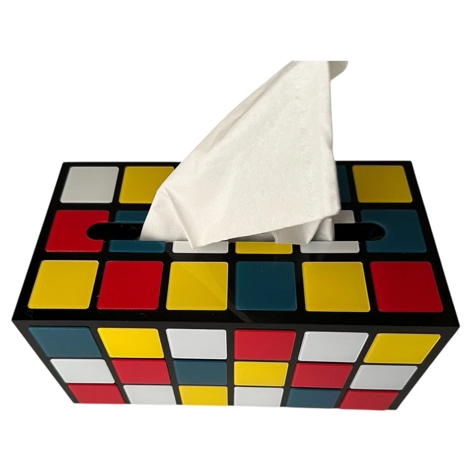 Rubix Cube Tissue Box Cover Standard 5-1/4 x 9-7/8 x 4-7/8" Magnetic Closure NEW | eBay