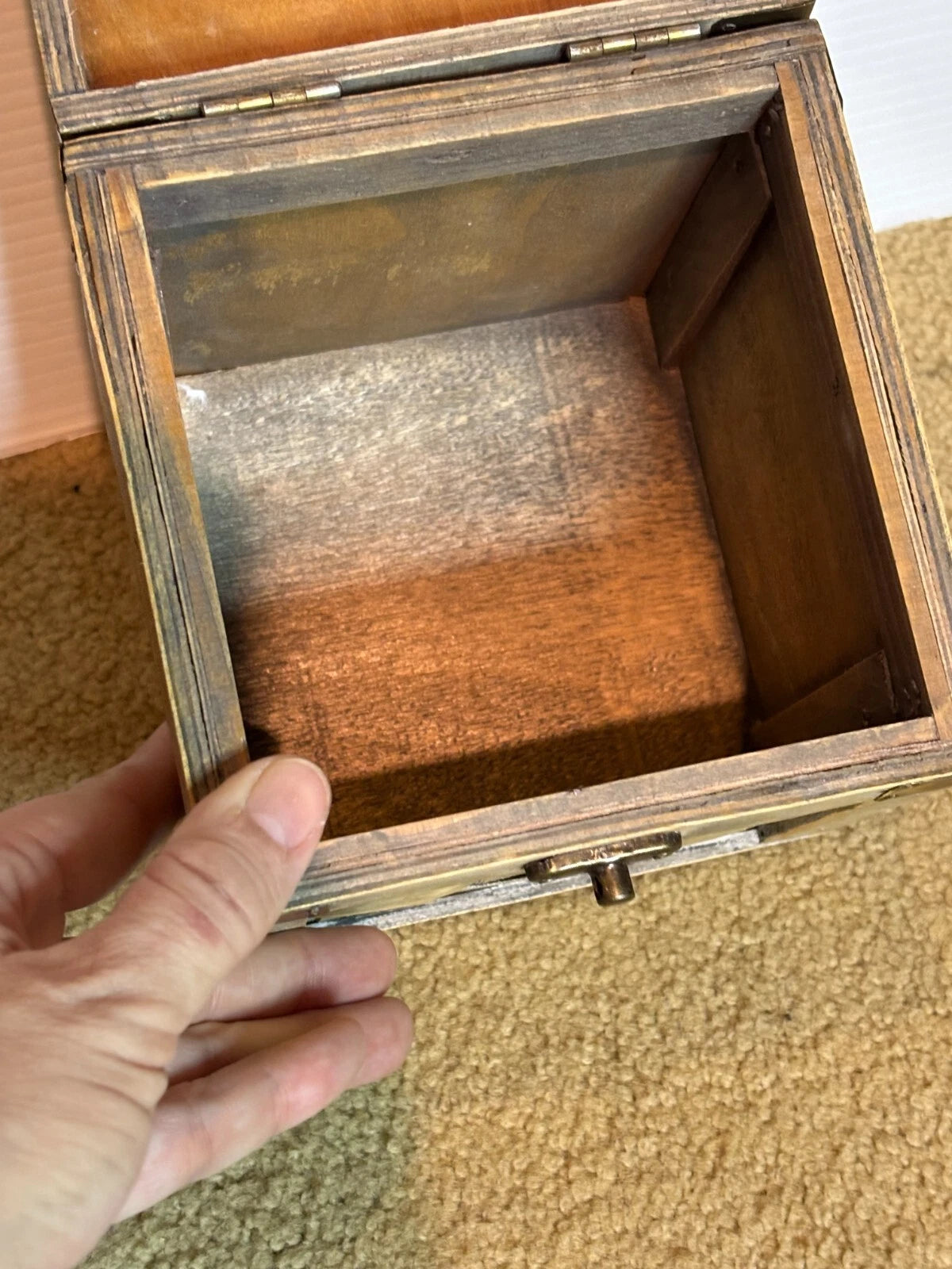 Rustic Trunk Wooden Tissue Box Crate Cover Square Facial Holder Hinged Lidded | eBay