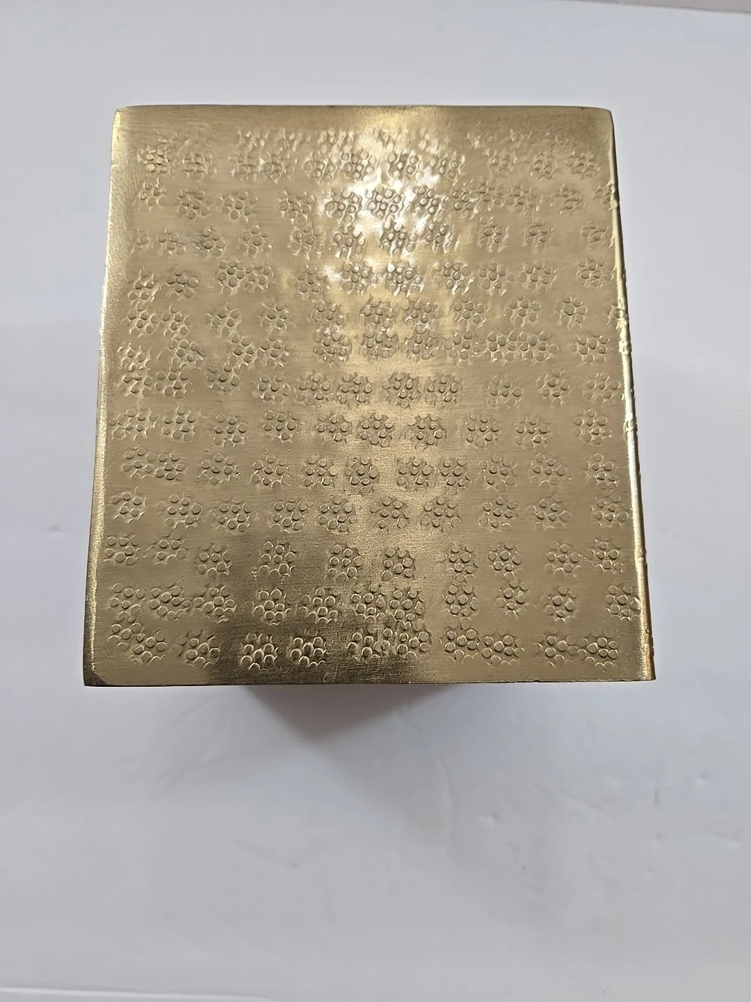 Brass Metal Textured Floral Square Tissue Box Cover 6"x5"x5" | eBay
