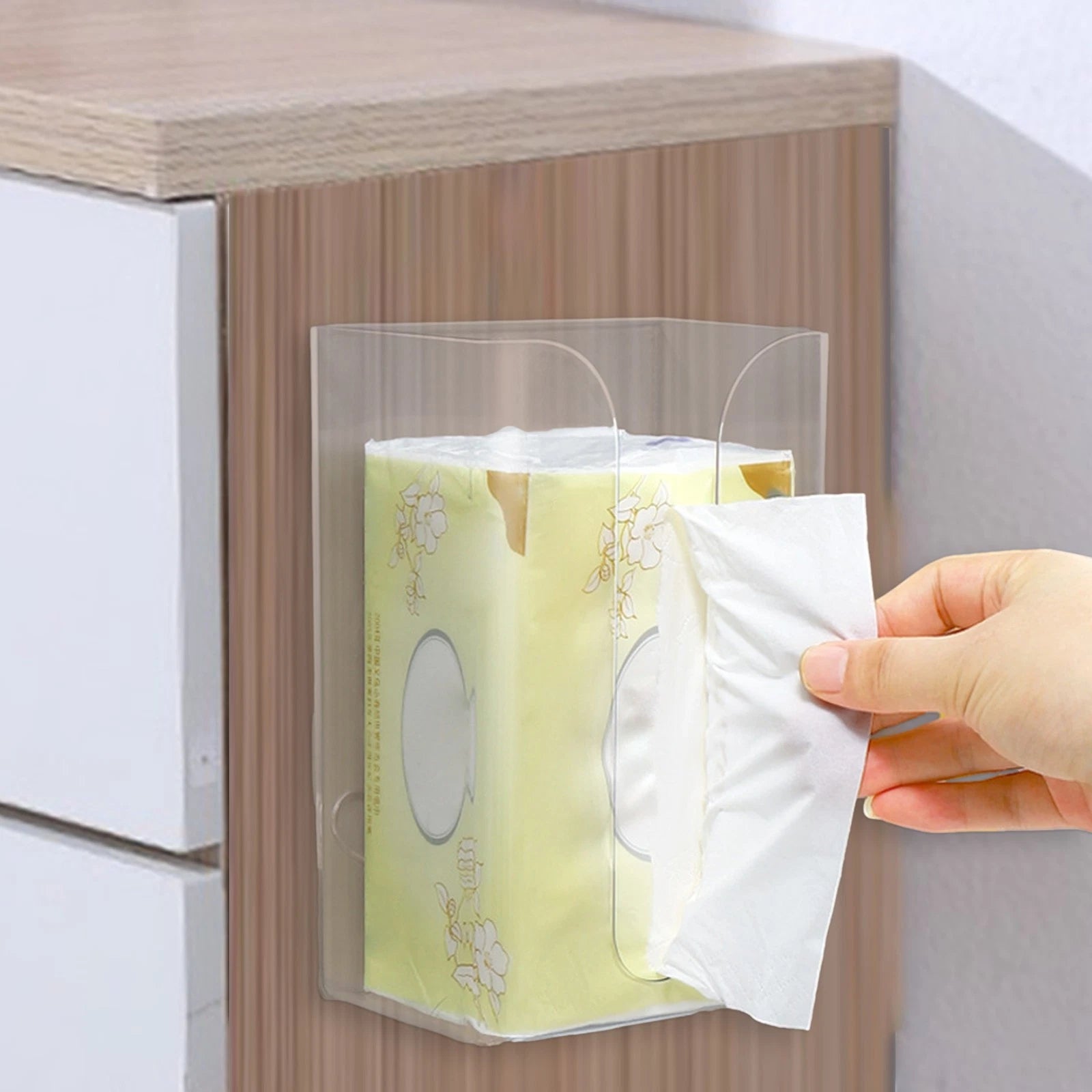 Wall Mounted Tissue Box Clear Napkin Paper Holder Rectangular Wall Tissue Holder | eBay
