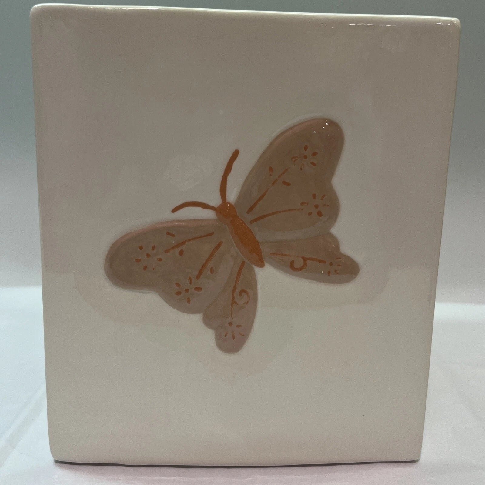 Vintage Ceramic Tissue Box Holder Butterfly Sunflower Brown Yellow Retro | eBay