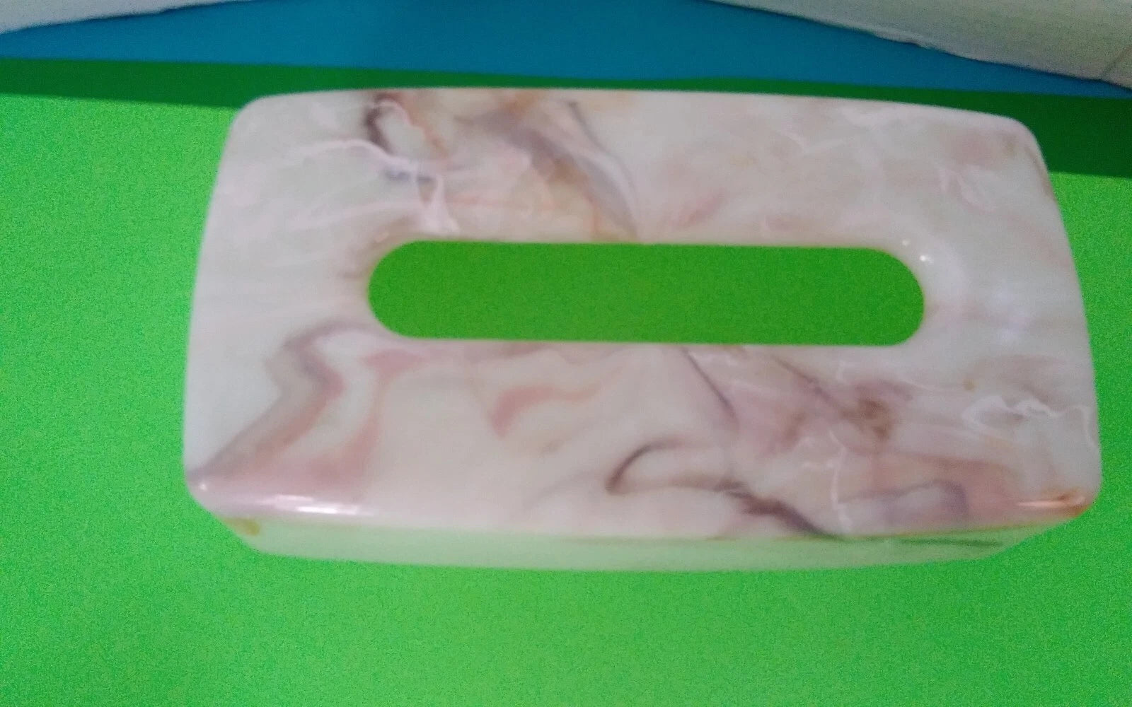 Vintage NEW Oxford Retro 70's Lucite Tissue Holder Cover Box Tan Faux Marble | eBay