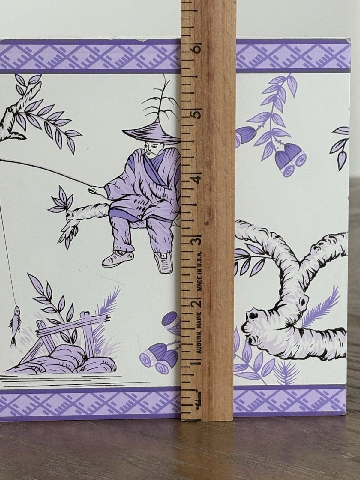 Wooden Tissue Box Cover Asian Inspired Floral Acrobat Men Monkey Lilac Purple | eBay