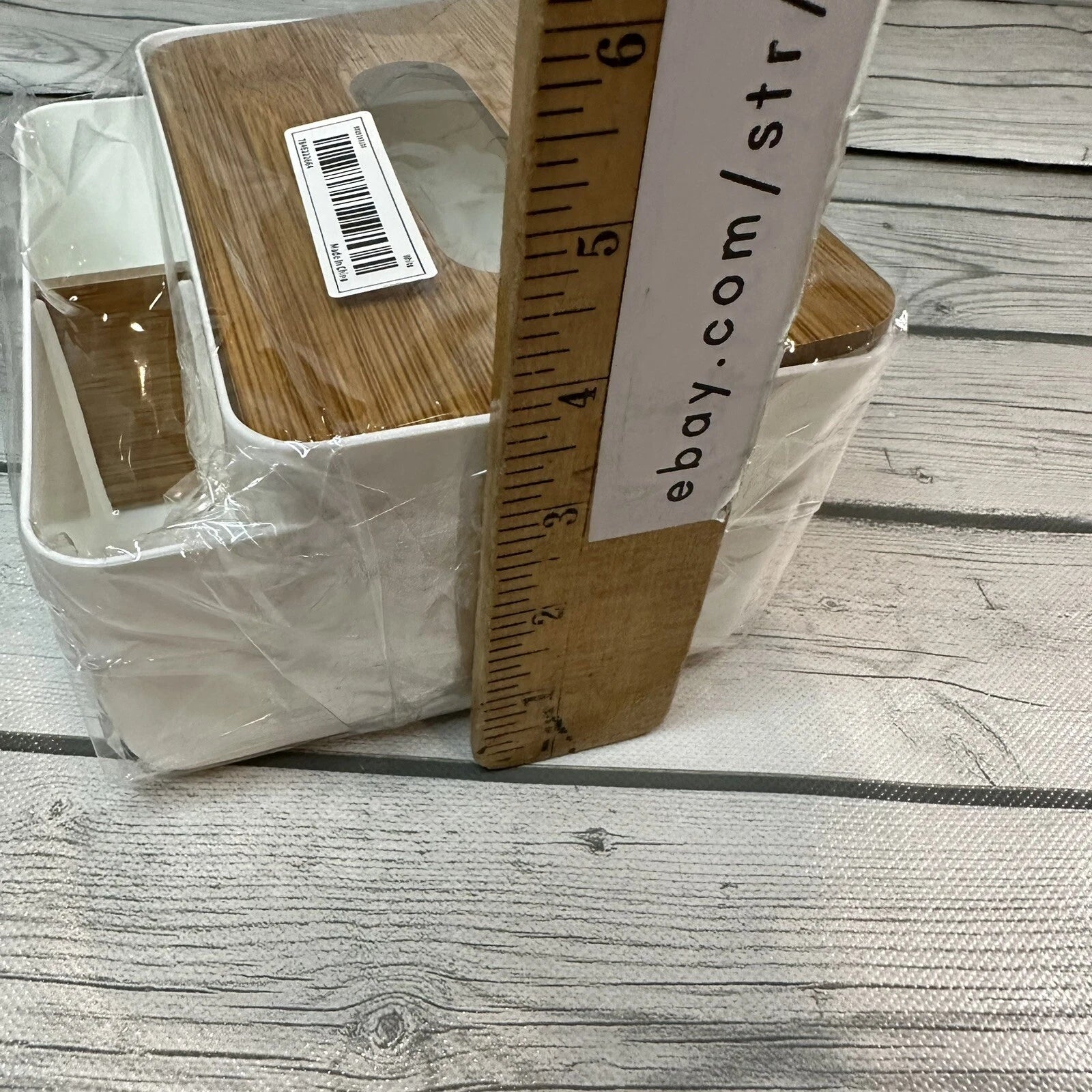 Tissue Box Bamboo Cover Small Facial Tissue Dispenser Holder Rectangle White | eBay