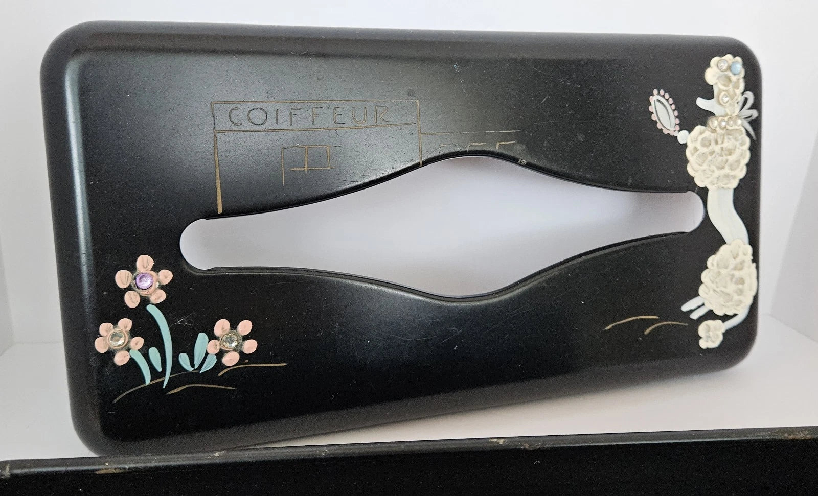 VTG Ransburg Metal 1950's Poodle French Coiffeur Tissue Box Holder. Wall/Counter | eBay