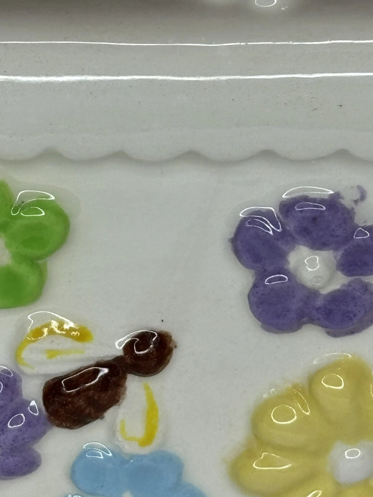 Vintage Hand Painted Rectangle Floral Ceramic Tissue Box Cover 1978 | eBay