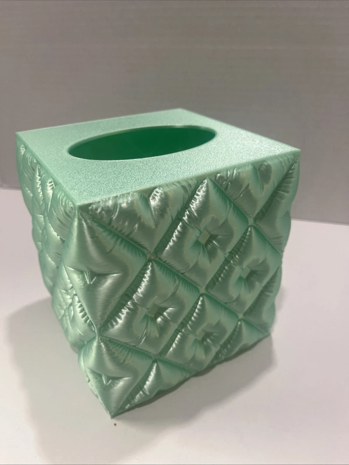 Tissue Box cover Holder Case Square Hard - Silk Green Color Shiny | eBay
