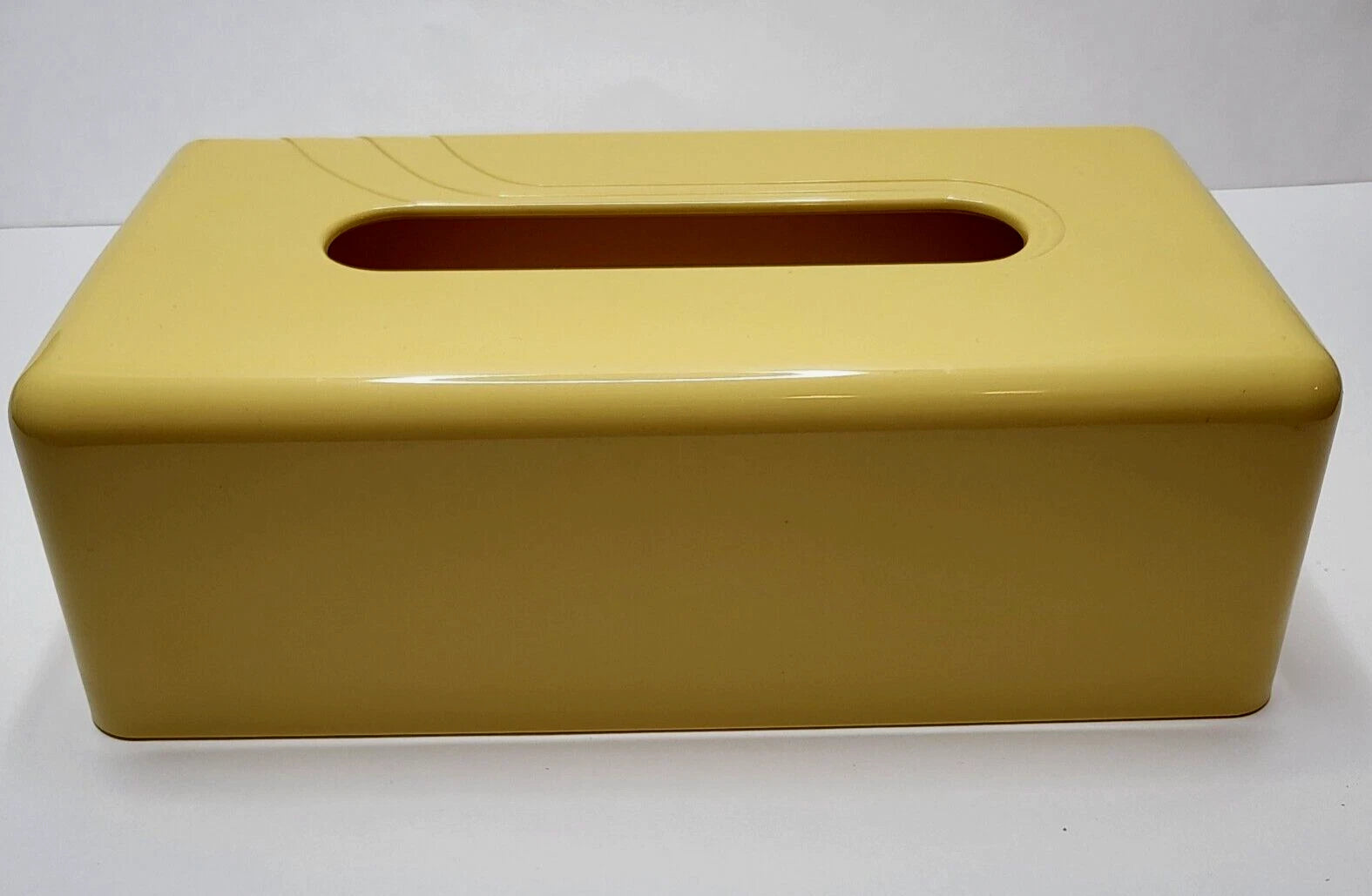 Vtg 7608 Rubbermaid Tissue Box Cover Holder Yellow Retro Swirl Bathroom Bedroom | eBay