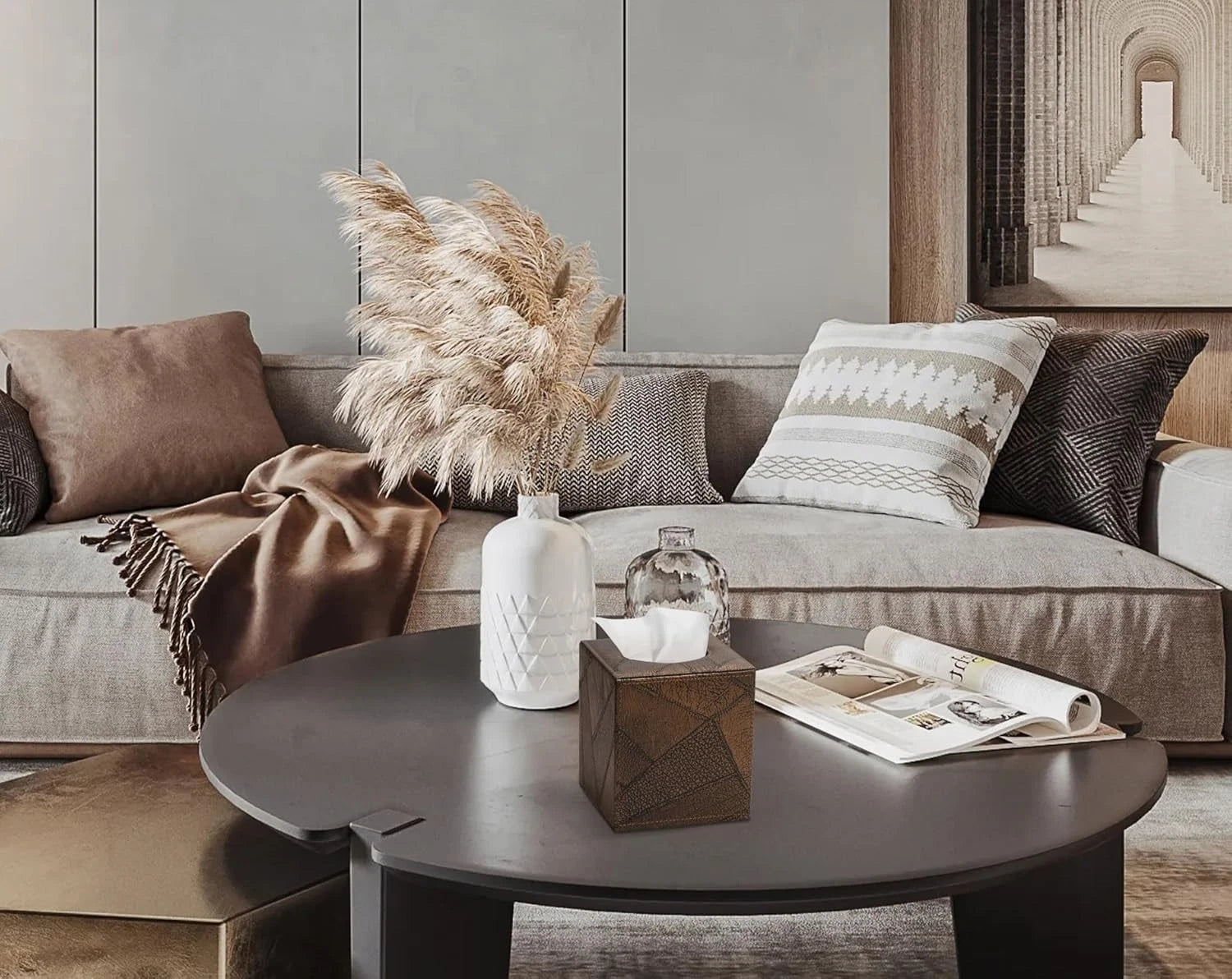 Tissue Box Cover Square Tissue Box Holder for Bathroom () Retro Brown | eBay