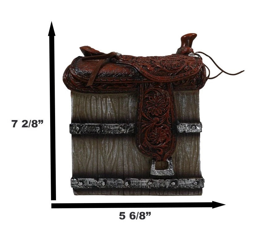 Rustic Western Faux Leather Cowboy Horse Saddle On Crate Tissue Box Holder Cover | eBay