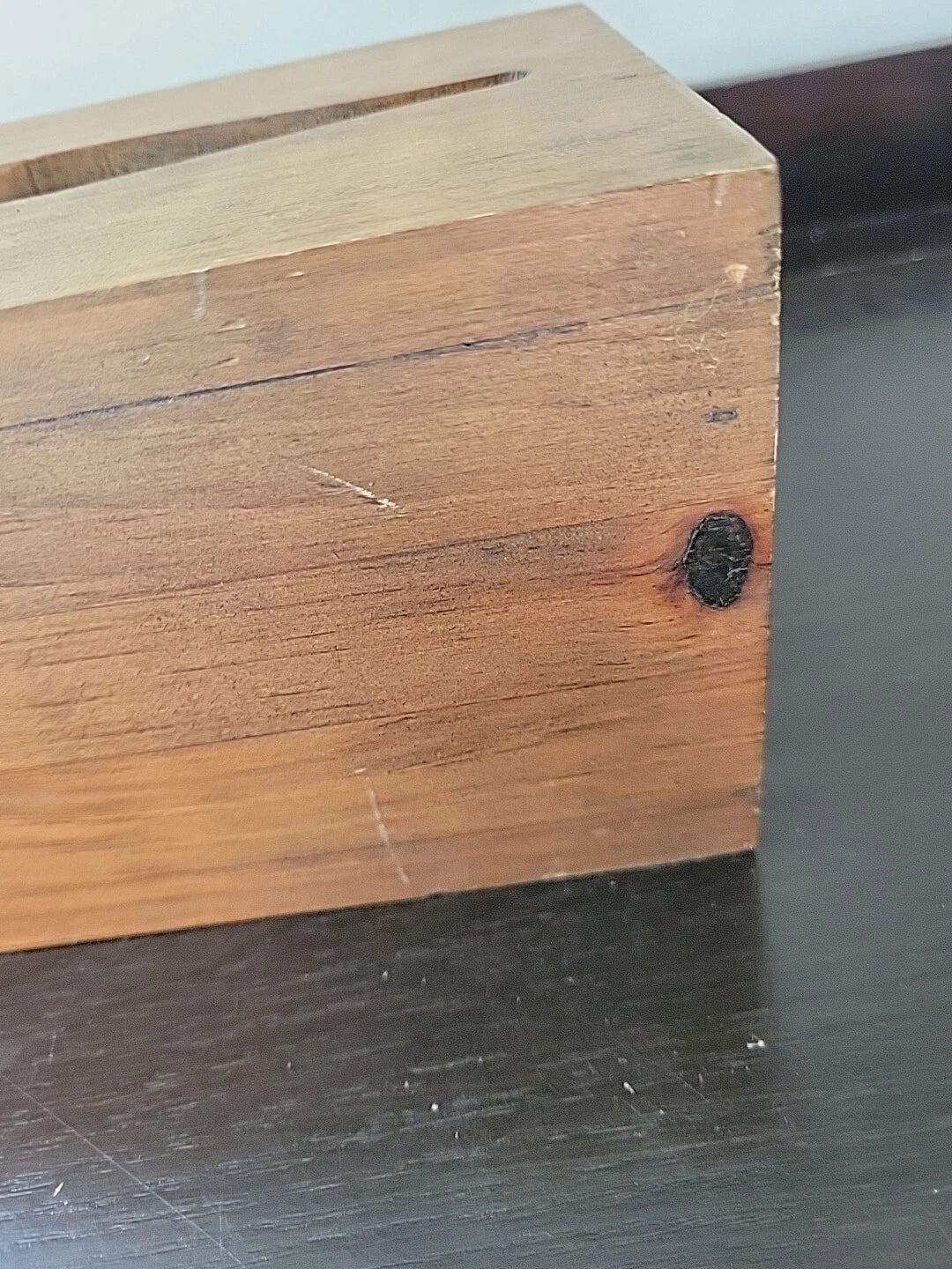 Vintage Wooden Tissue Box Cover Holder MCM Handmade Country Core READ | eBay