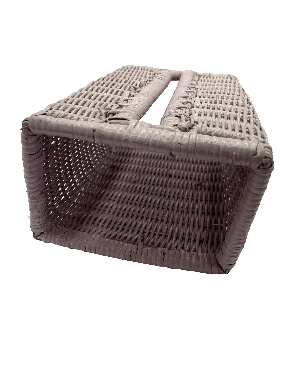 Vintage Woven Wicker Tissue Box Cover Holder Retro Pink Rectangular | eBay