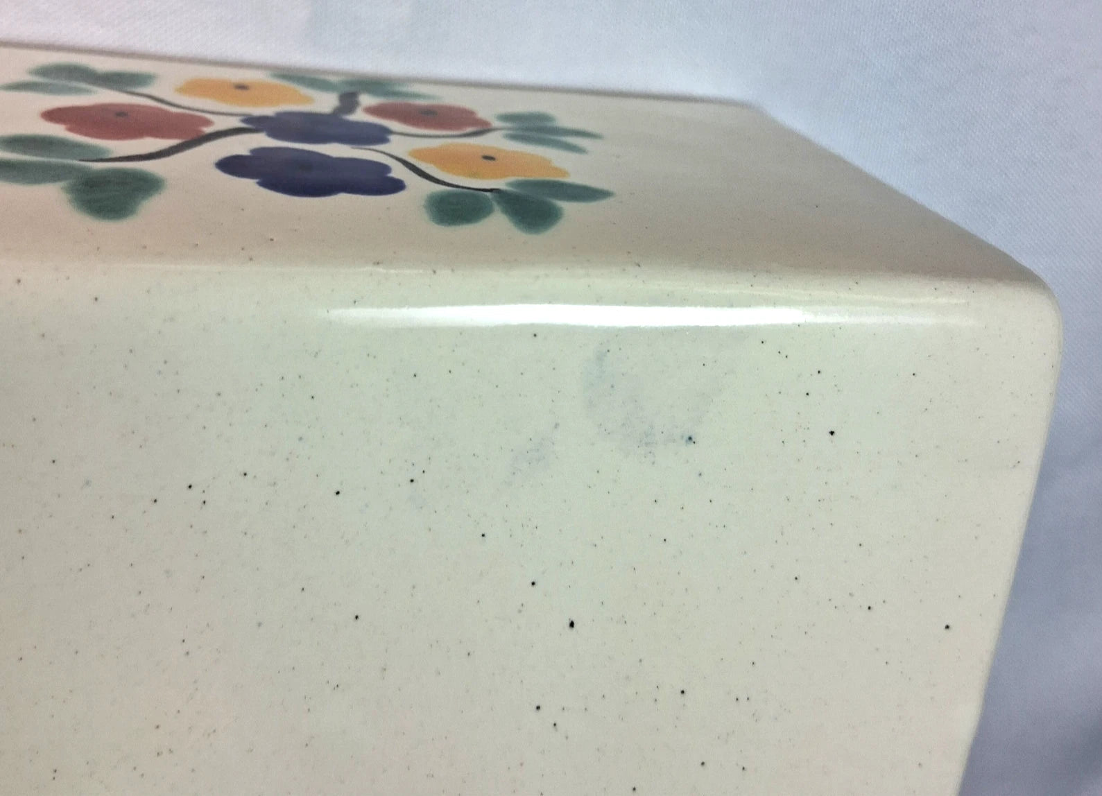 Mexican Folk Art Tissue Box Cover Hand Painted Ceramic White | eBay