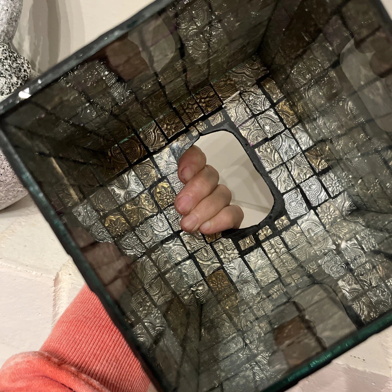 Unique Multicolor Mosaic Glass Tile Tissue Box Cover New Heavy | eBay