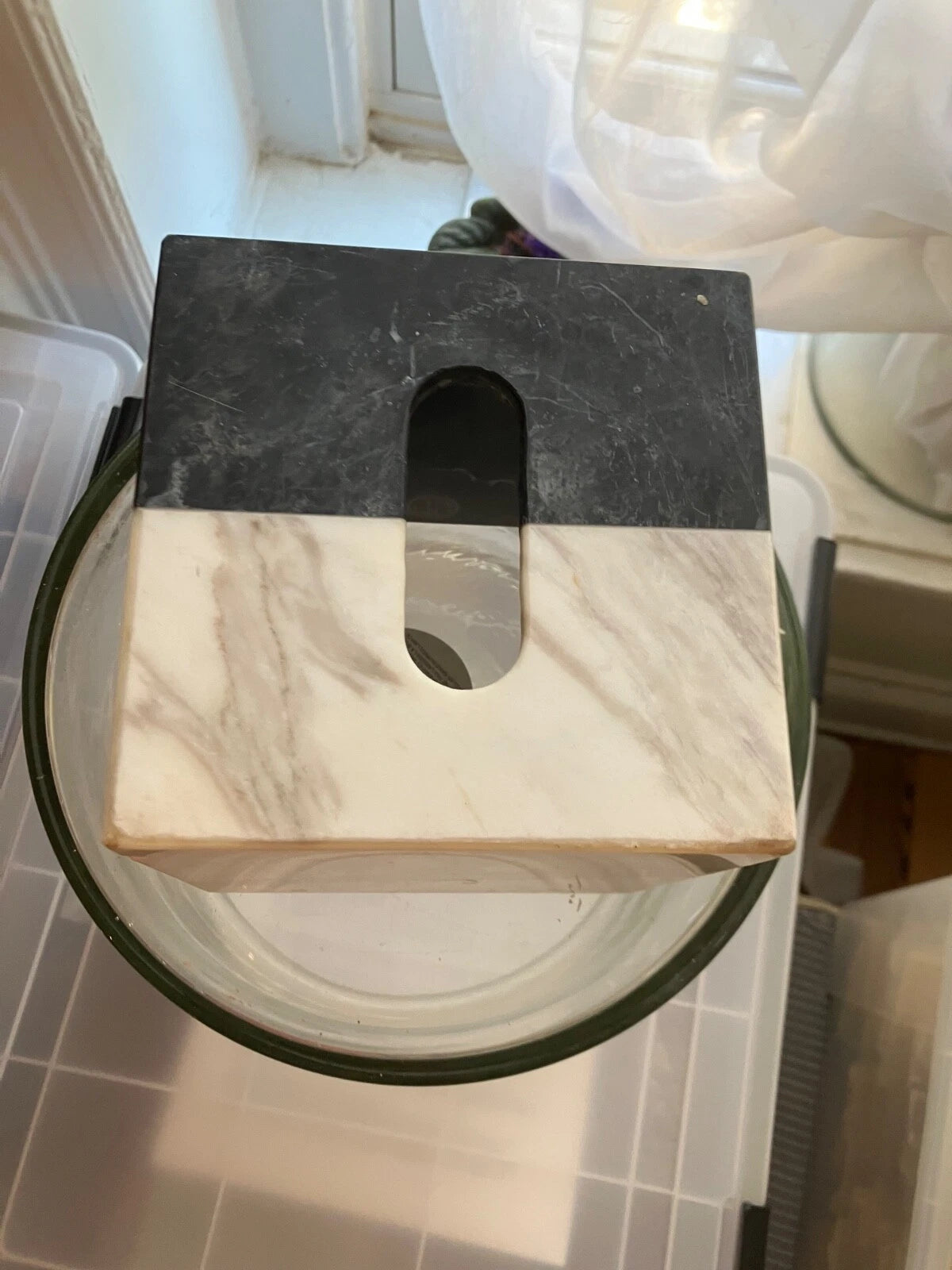 Jonathan Adler Black and White Marbe Tissue Box Cover | eBay