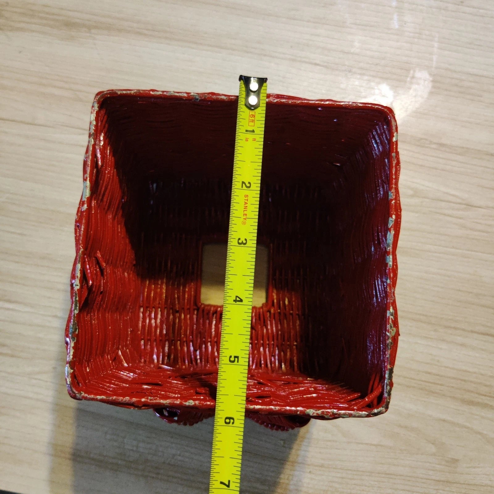 Vintage Tissue Box Holder Woven Wicker Rattan Holder Farmhouse Decor Red Bow | eBay