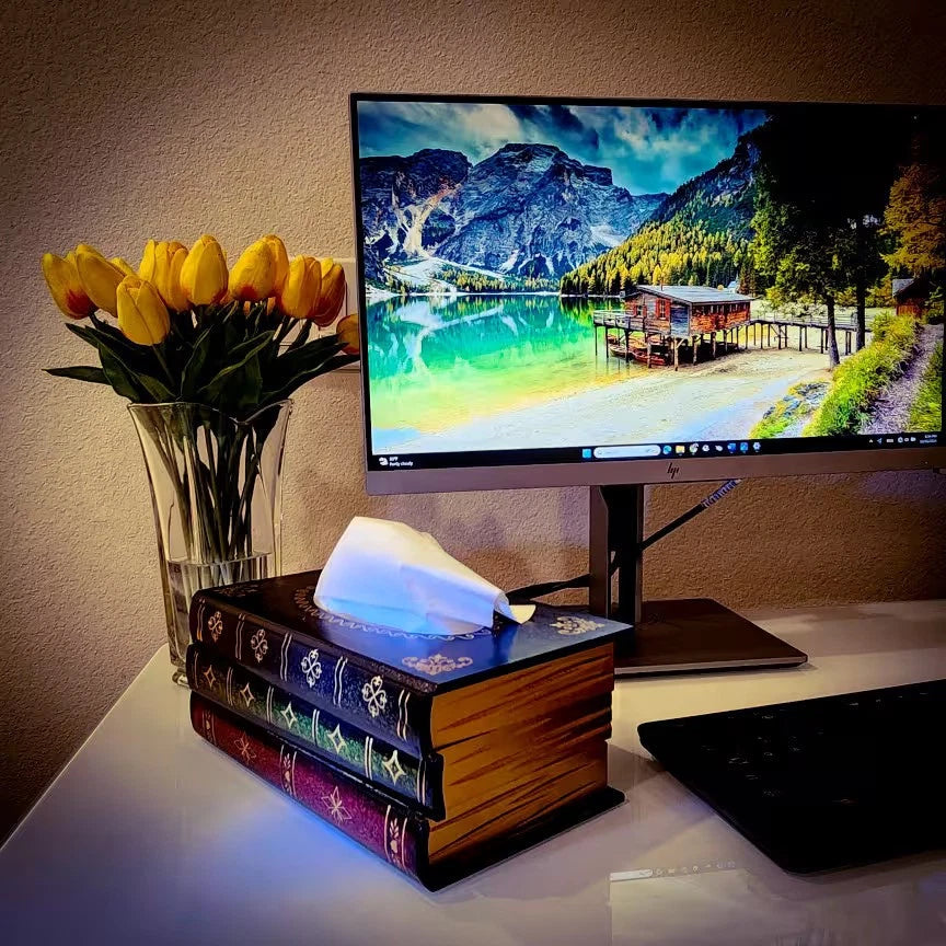 Classical Wooden Antique Book Tissue Box Cover Rectangular Tissue box (Gold-top) | eBay