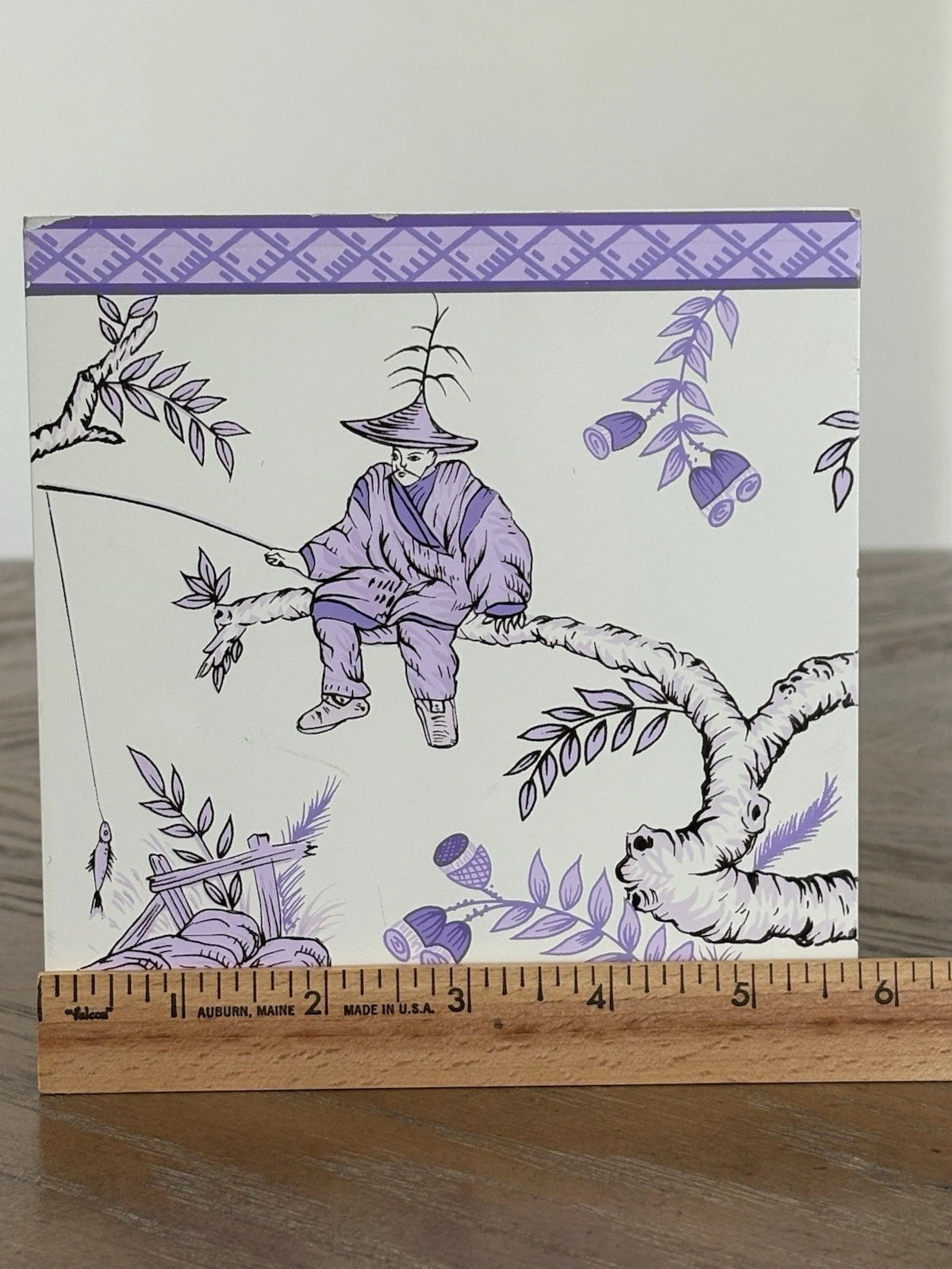 Wooden Tissue Box Cover Asian Inspired Floral Acrobat Men Monkey Lilac Purple | eBay