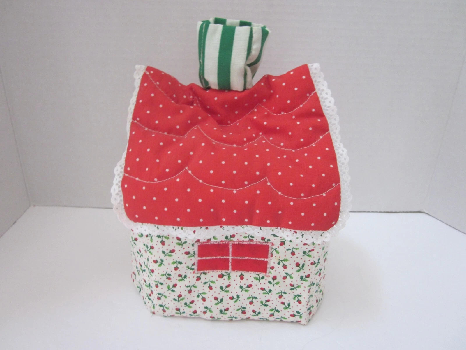 VTG Quilted Cottage House w/ Rose Print Tissue Box Cover KITSCH | eBay