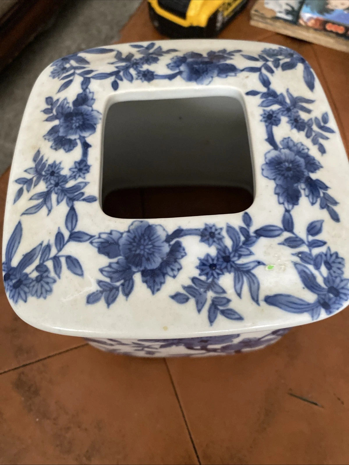 Tissue Box Cover Vintage Ceramic Blue & White Floral Chinoiserie | eBay