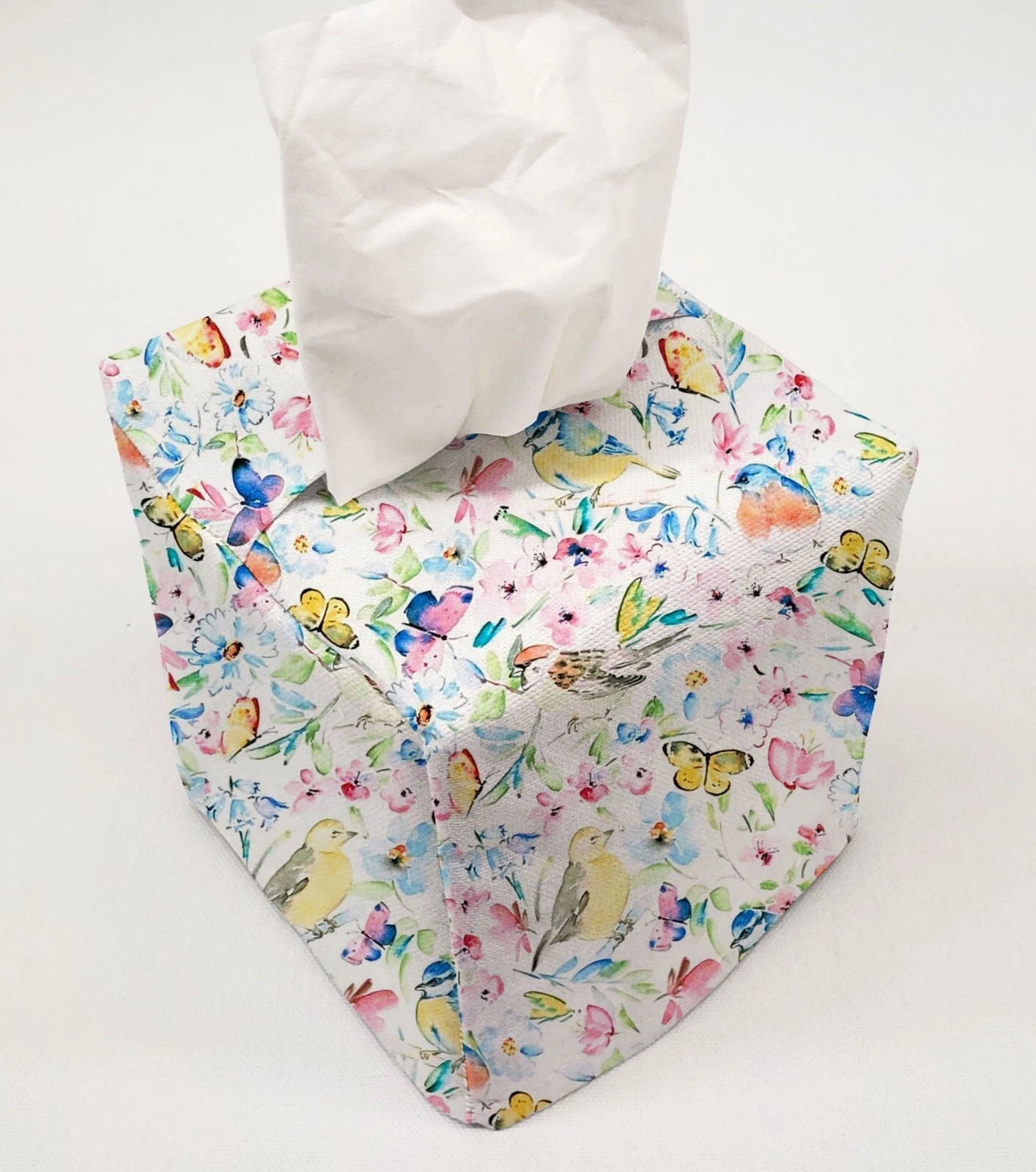 Birds & Butterflies in Blooms Tissue Box Cover (4 Colors Available) | eBay