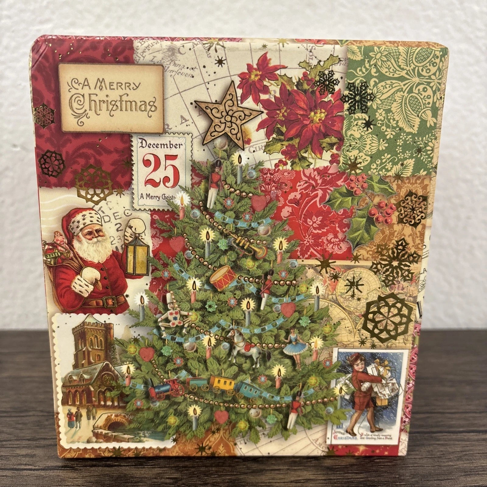 Punch Studio Christmas Tissue Box Cover Square Old World Santa Victorian Tree | eBay