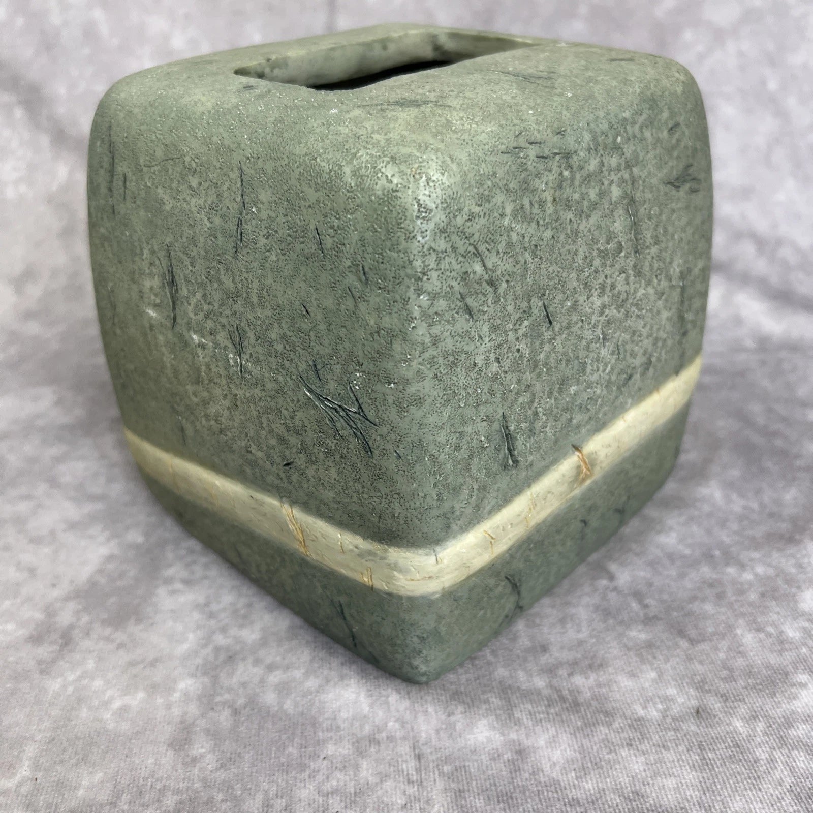 Wamsutta Bauhaus Slate Tissue Box Holder & Soap Dish Set Vintage | eBay