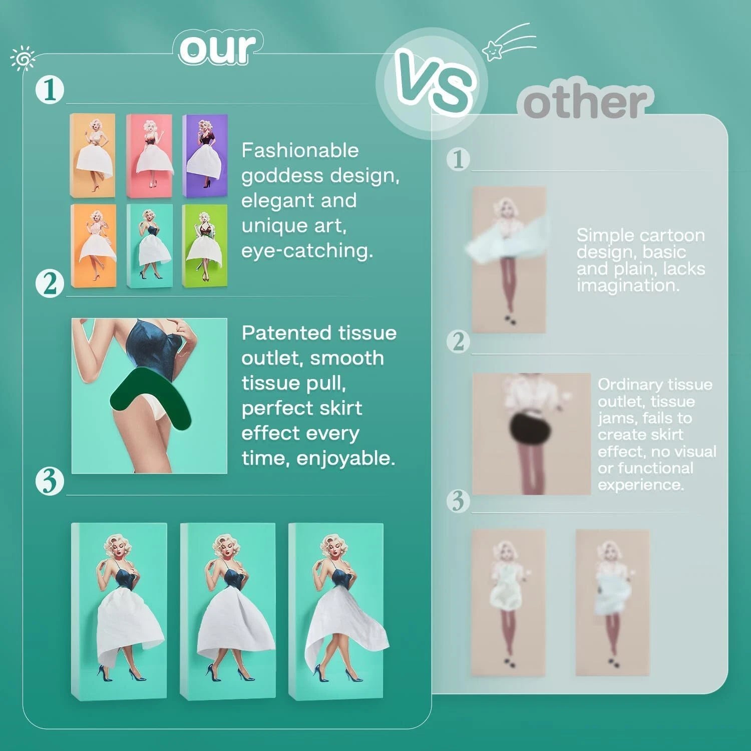 Funny Skirt Tissue Box Cover - Vintage Classy Cute Lady Skirt Box Holder | eBay