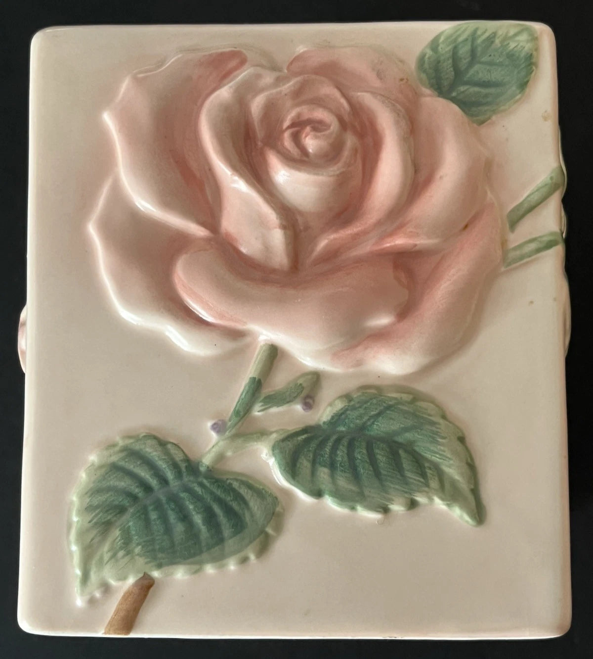 Vintage Fitz and Floyd Tissue Box Cover Shabby Pink Blushing Rose 1987 F/F Japan | eBay