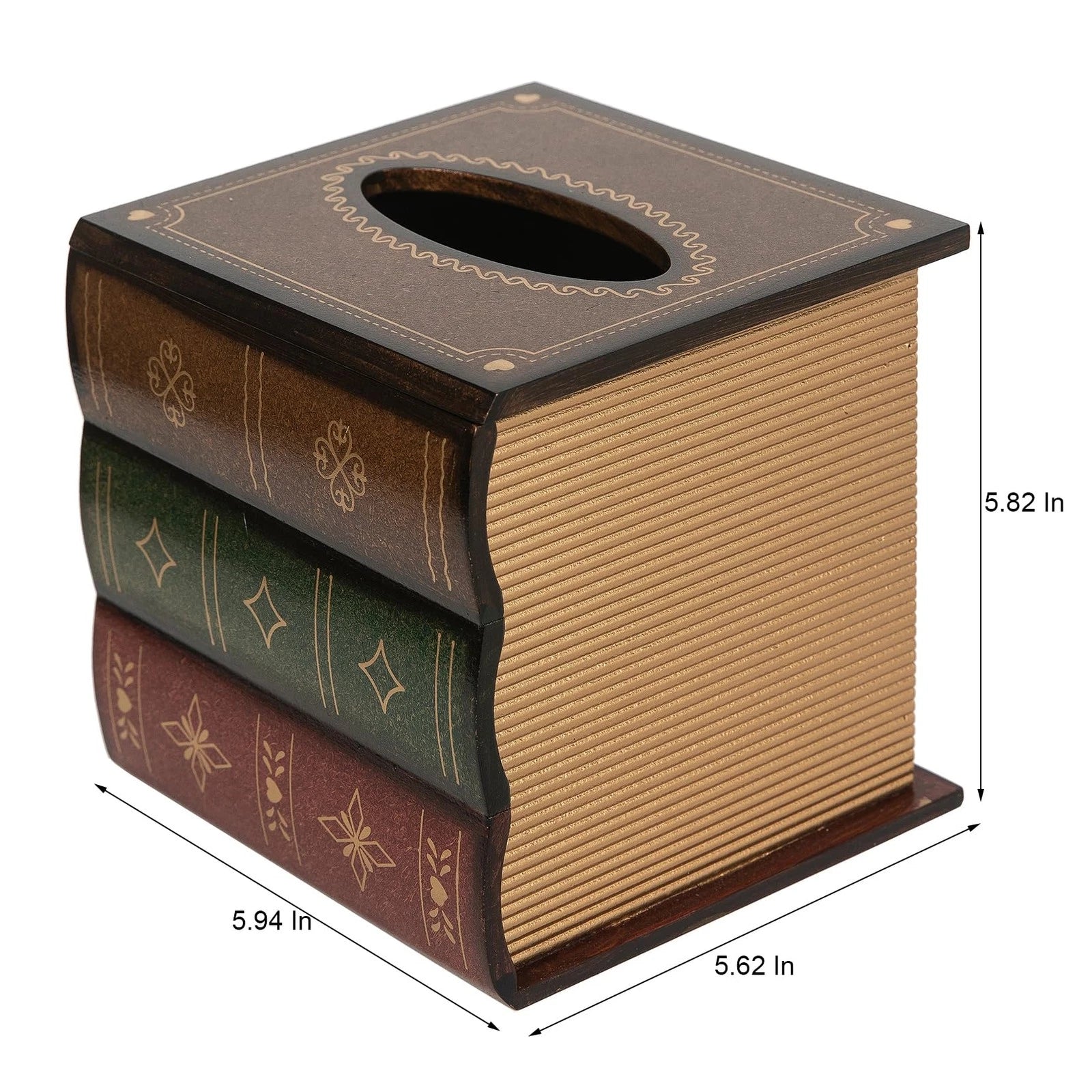 Crafted Classical Retro Wooden Antique Book Tissue Box Cover Square Tissue Ho... | eBay