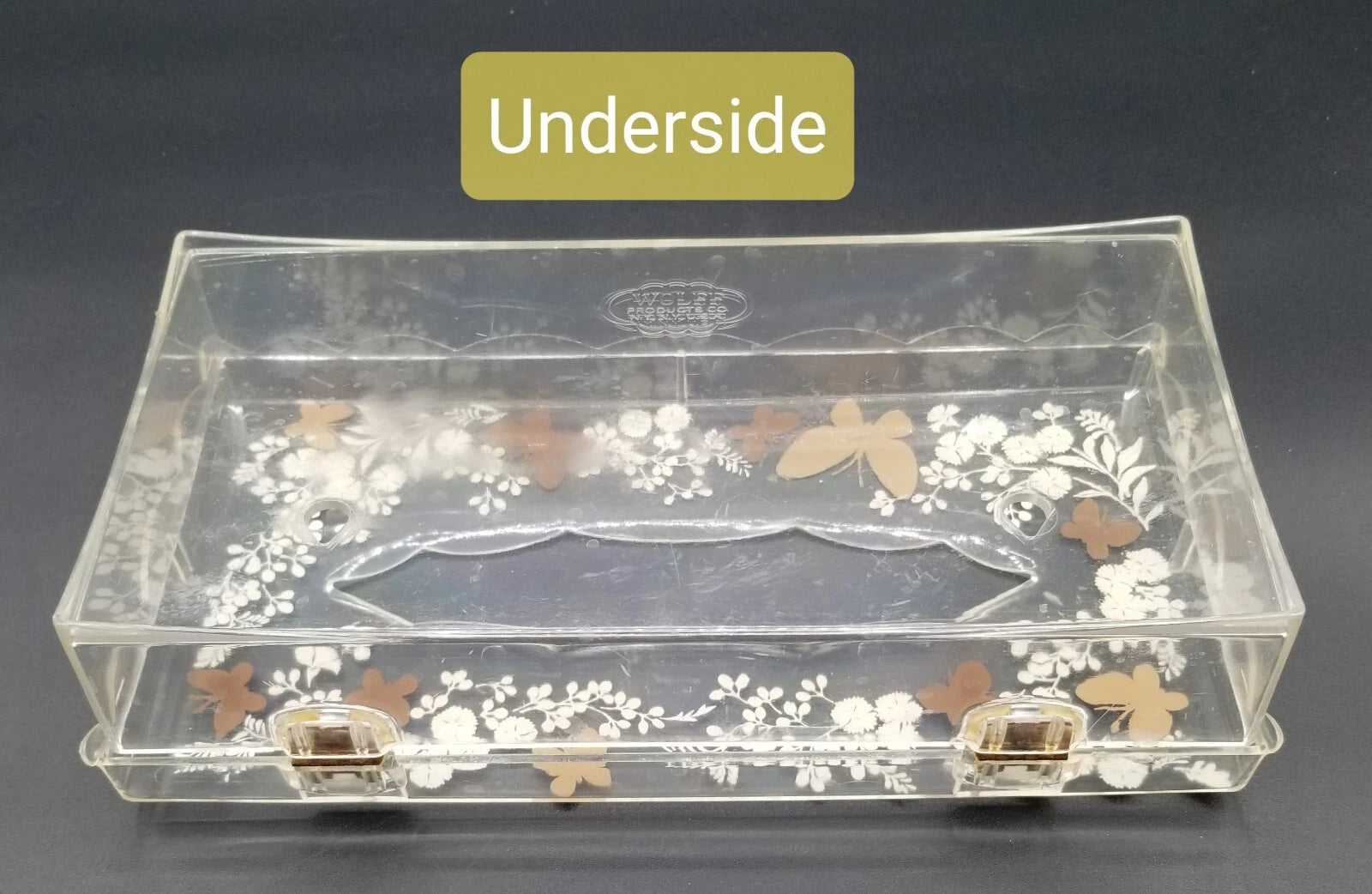 Vintage MCM WOLFF Butterfly Acrylic Tissue Box Scalloped Edge Kleenex | eBay