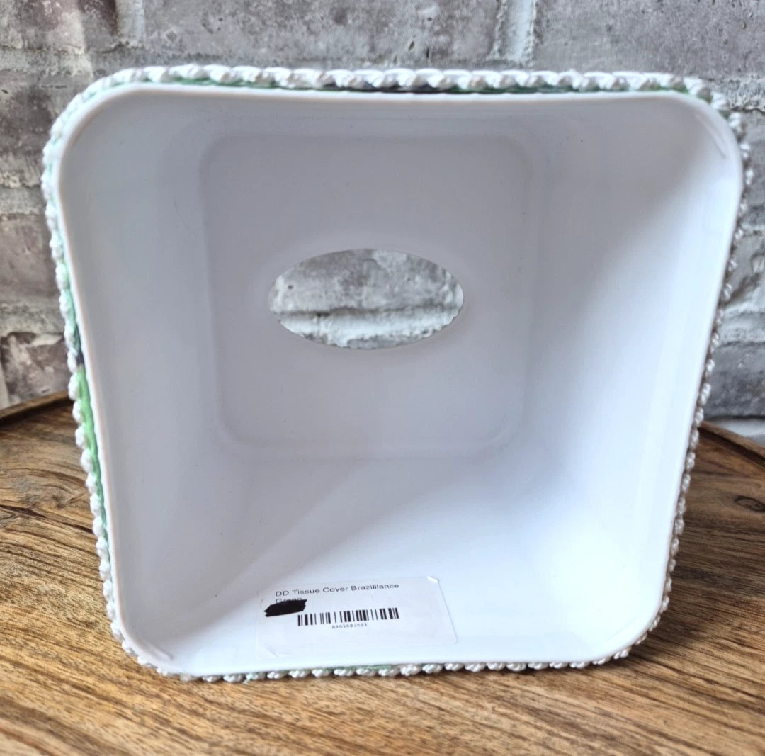 Dorothy Draper Home Fabric Covered Square Tissue Box Cover - Brazilliance Green | eBay