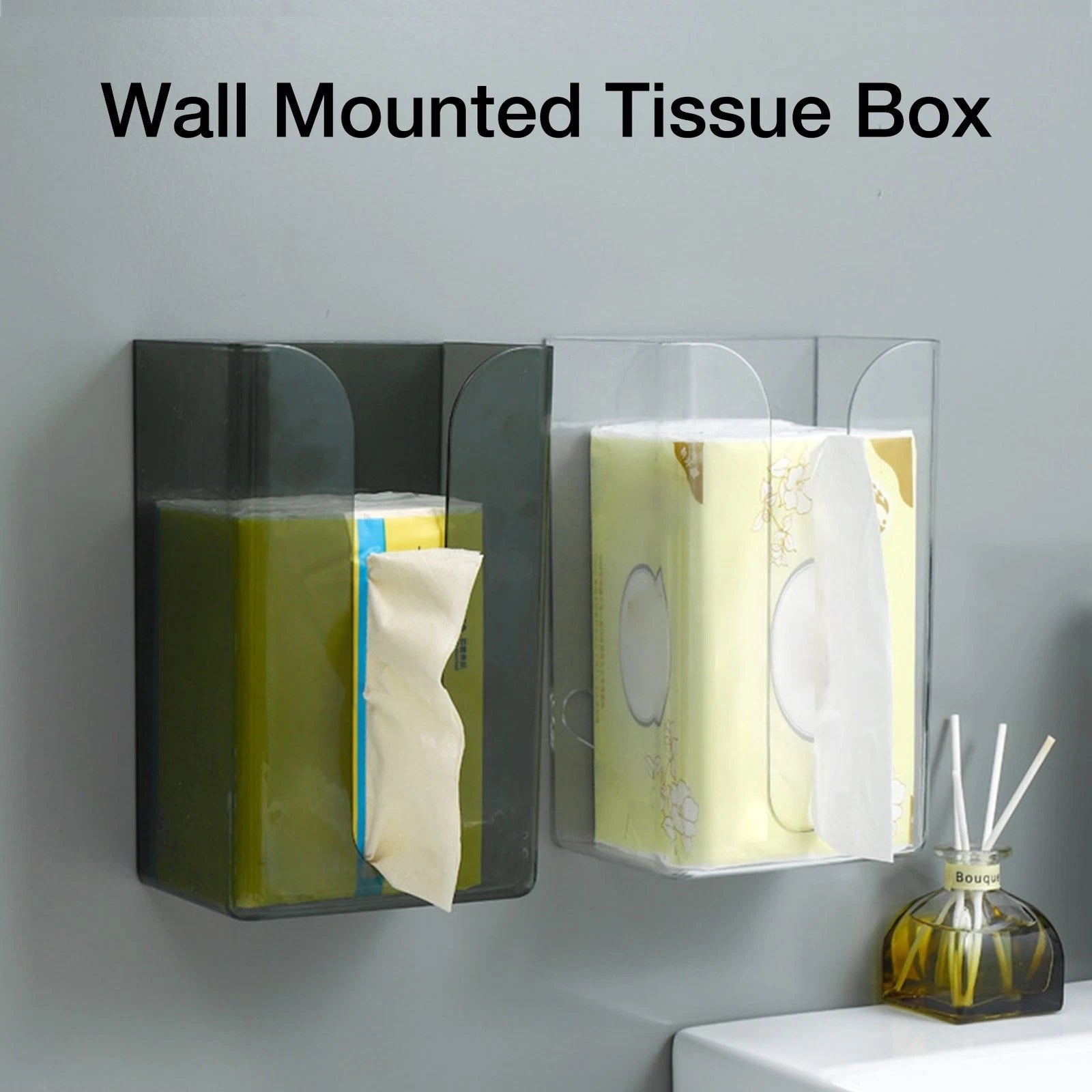 Wall Mounted Tissue Box Clear Napkin Paper Holder Rectangular Wall Tissue Holder | eBay