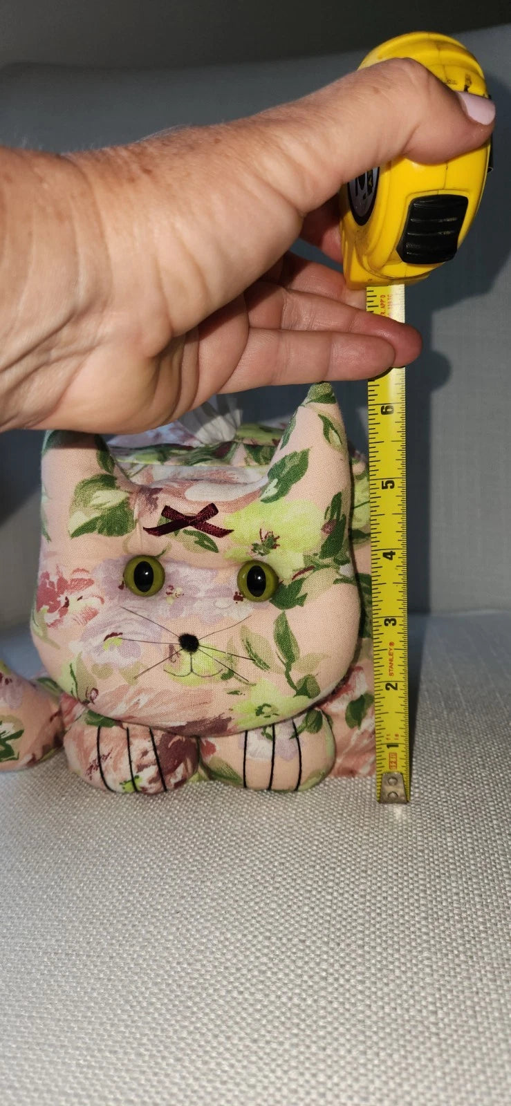 Vintage Cat Square Tissue Box Cover Handmade. Pink, Green Floral Rose | eBay