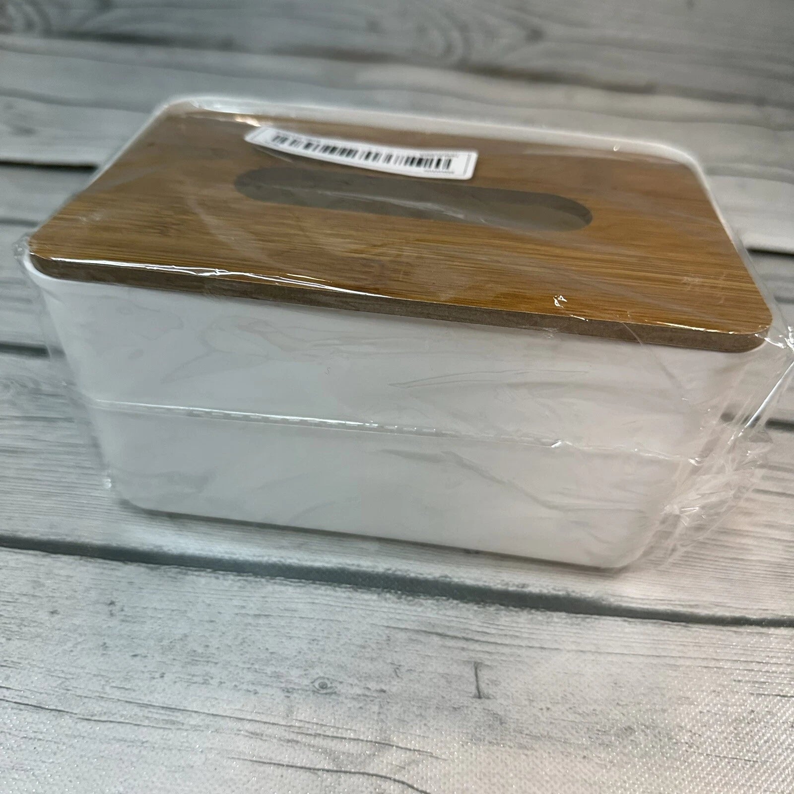 Tissue Box Bamboo Cover Small Facial Tissue Dispenser Holder Rectangle White | eBay