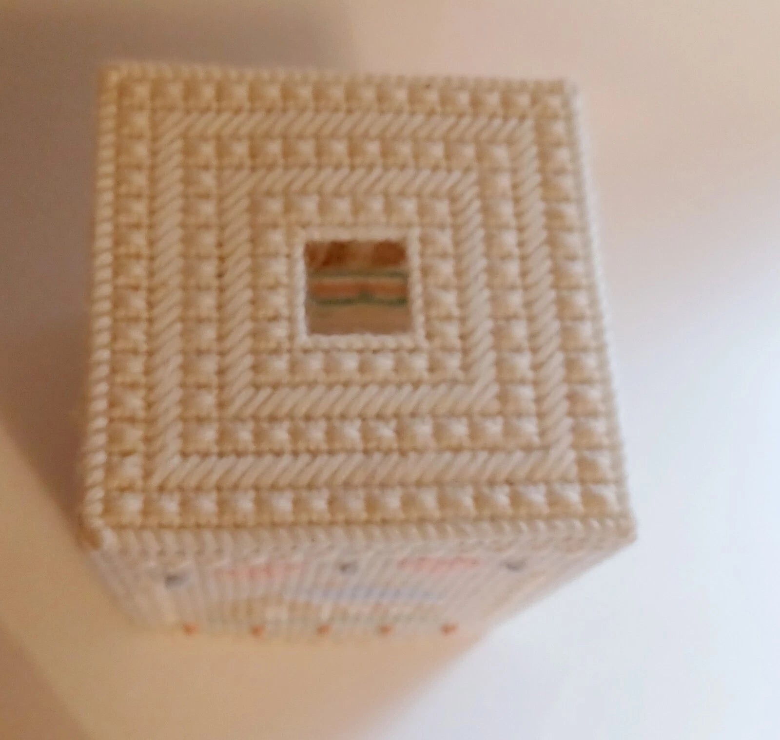 Retro Cottagecore 80s Pastels Canvas Needlework Tissue Box Cover Square House | eBay