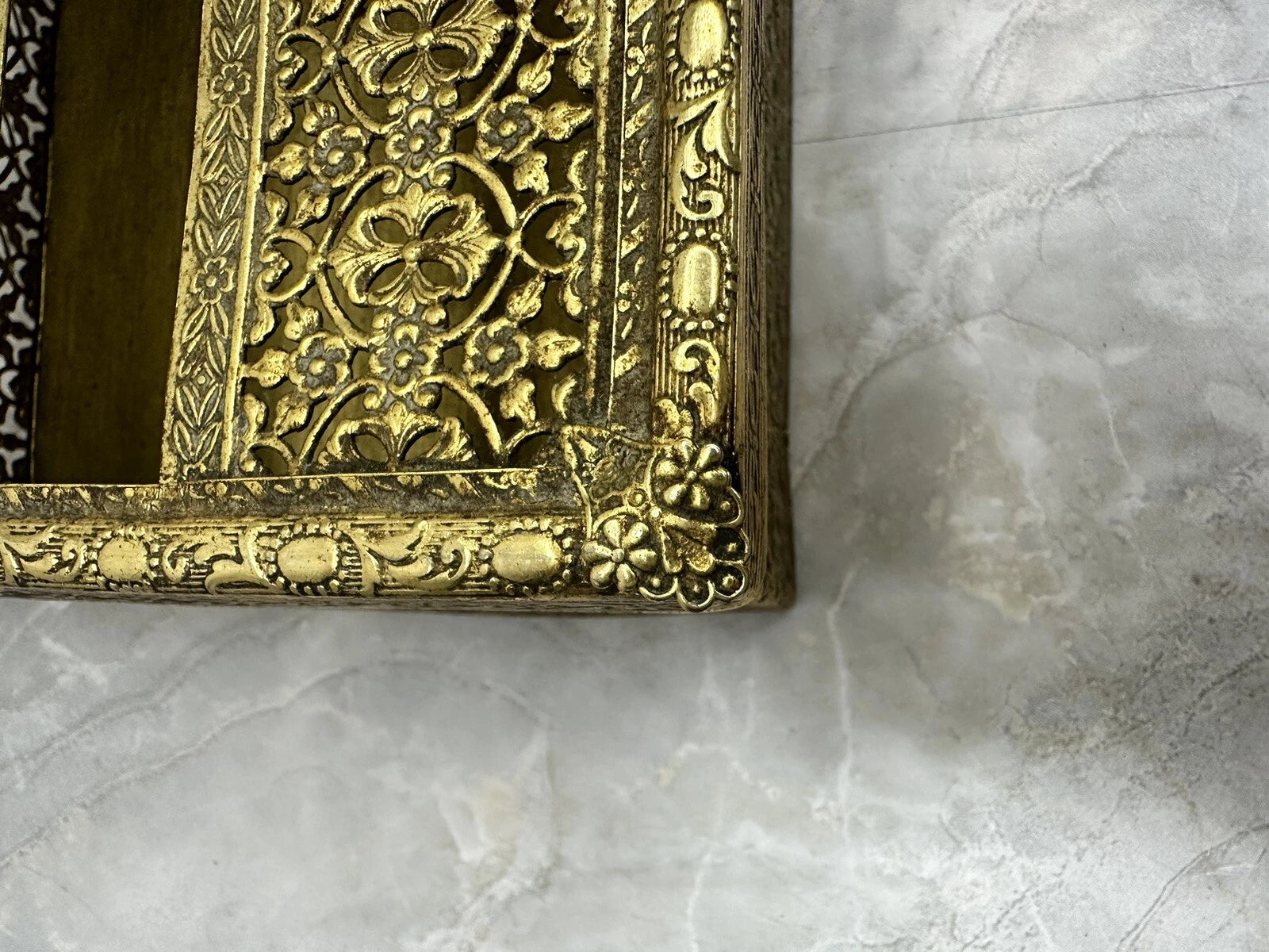MCM Old Vintage Brass Tone Filigree Metal Vanity Tissue Box Cover Holder | eBay