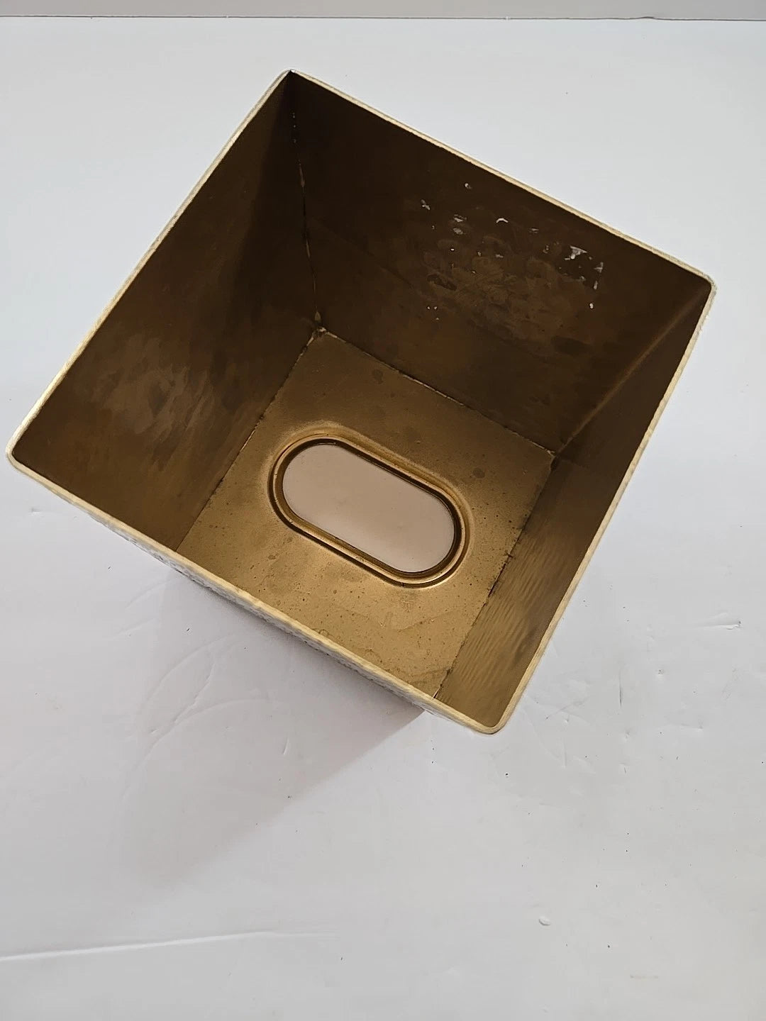 Brass Metal Textured Floral Square Tissue Box Cover 6"x5"x5" | eBay