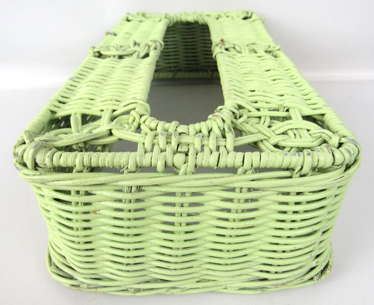 VINTAGE 70's Green Wicker Rectangular Tissue Box Cover Holder | eBay