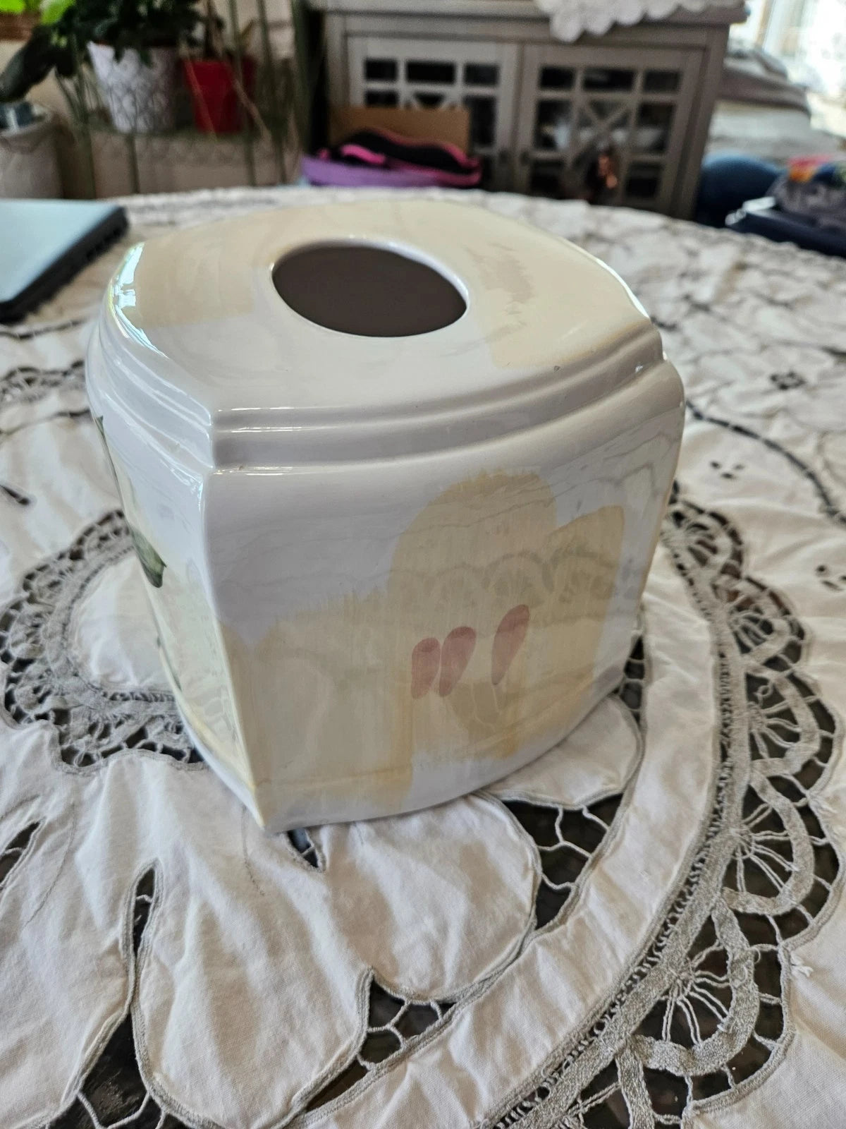 Croscill BOTANICAL GAZEBO Ceramic Square Tissue Box Cover Holder | eBay