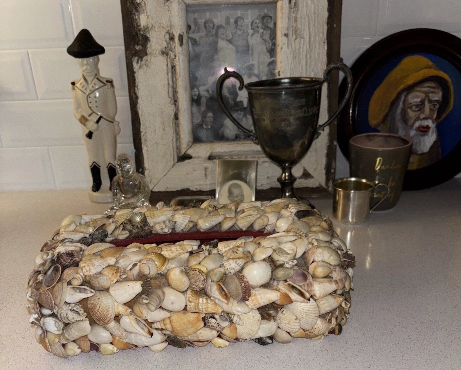 Vintage Seashell Tissue Box Cover Palm Beach Regency | eBay