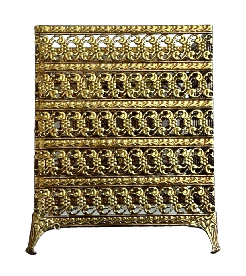 Hollywood Regency Gold Metal Filigree Rose Embellishment Tissue Box Cover Square | eBay