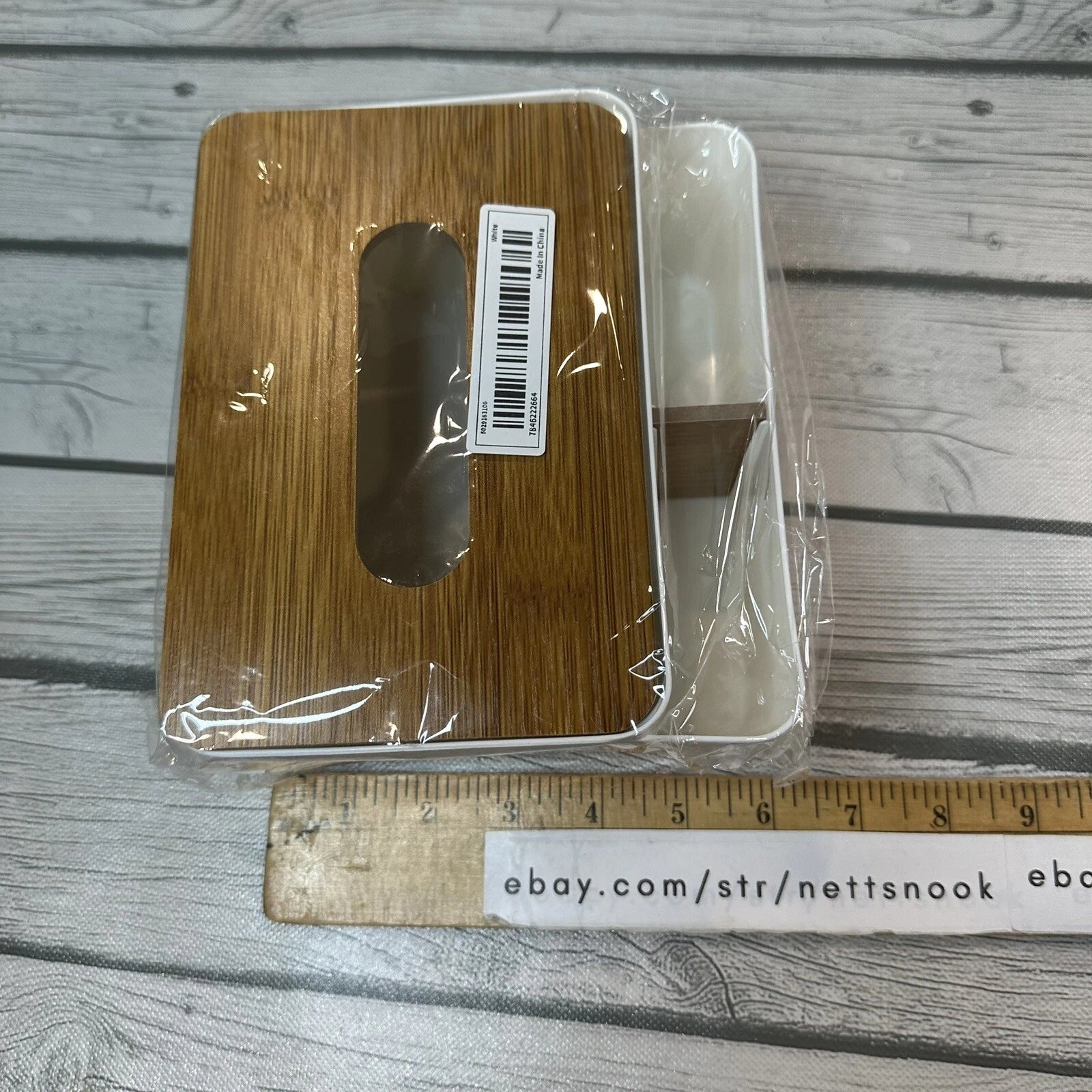 Tissue Box Bamboo Cover Small Facial Tissue Dispenser Holder Rectangle White | eBay