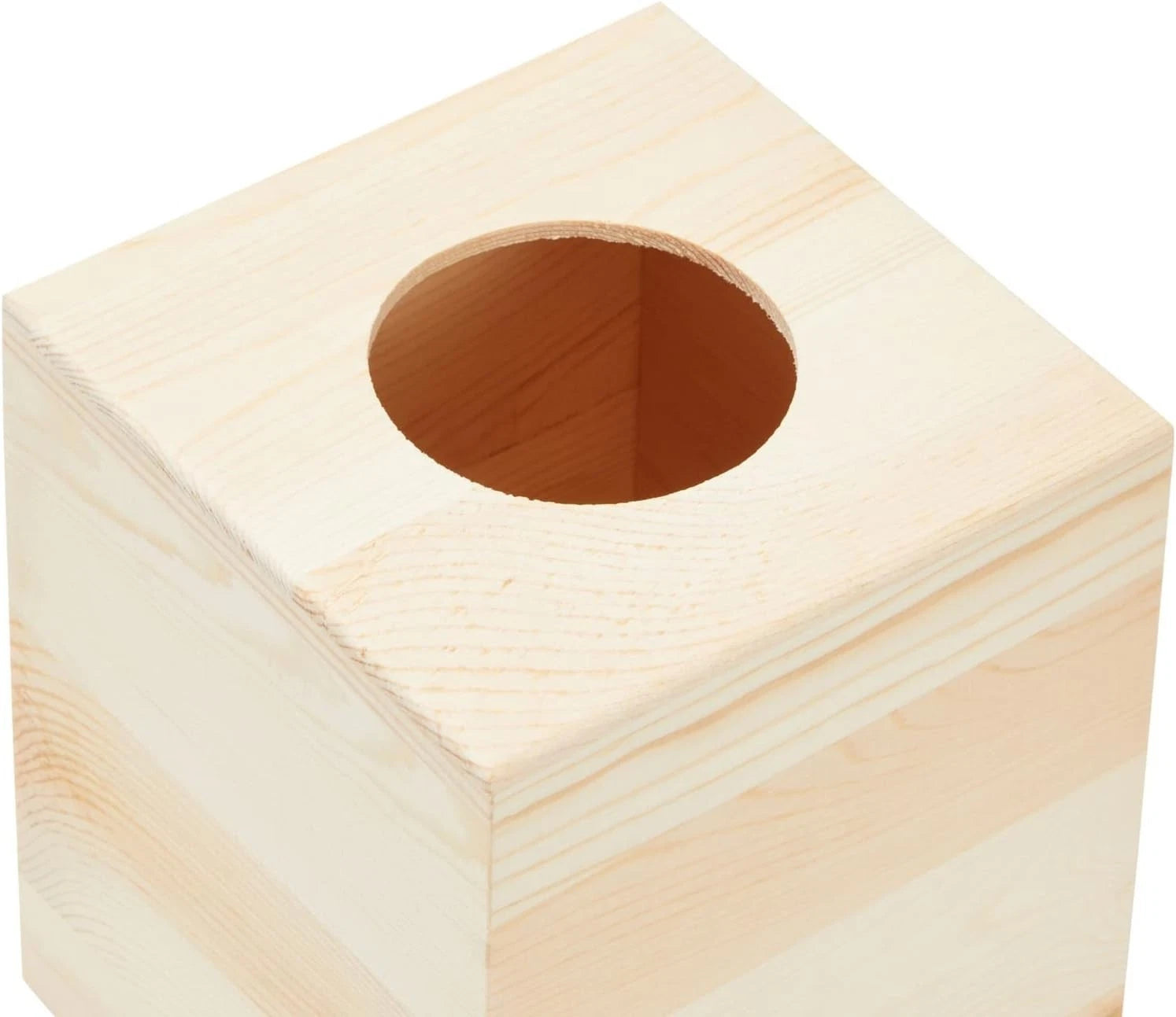 Unfinished Wood Tissue Box Cover Square Wooden Holder with Slide Out Bottom | eBay