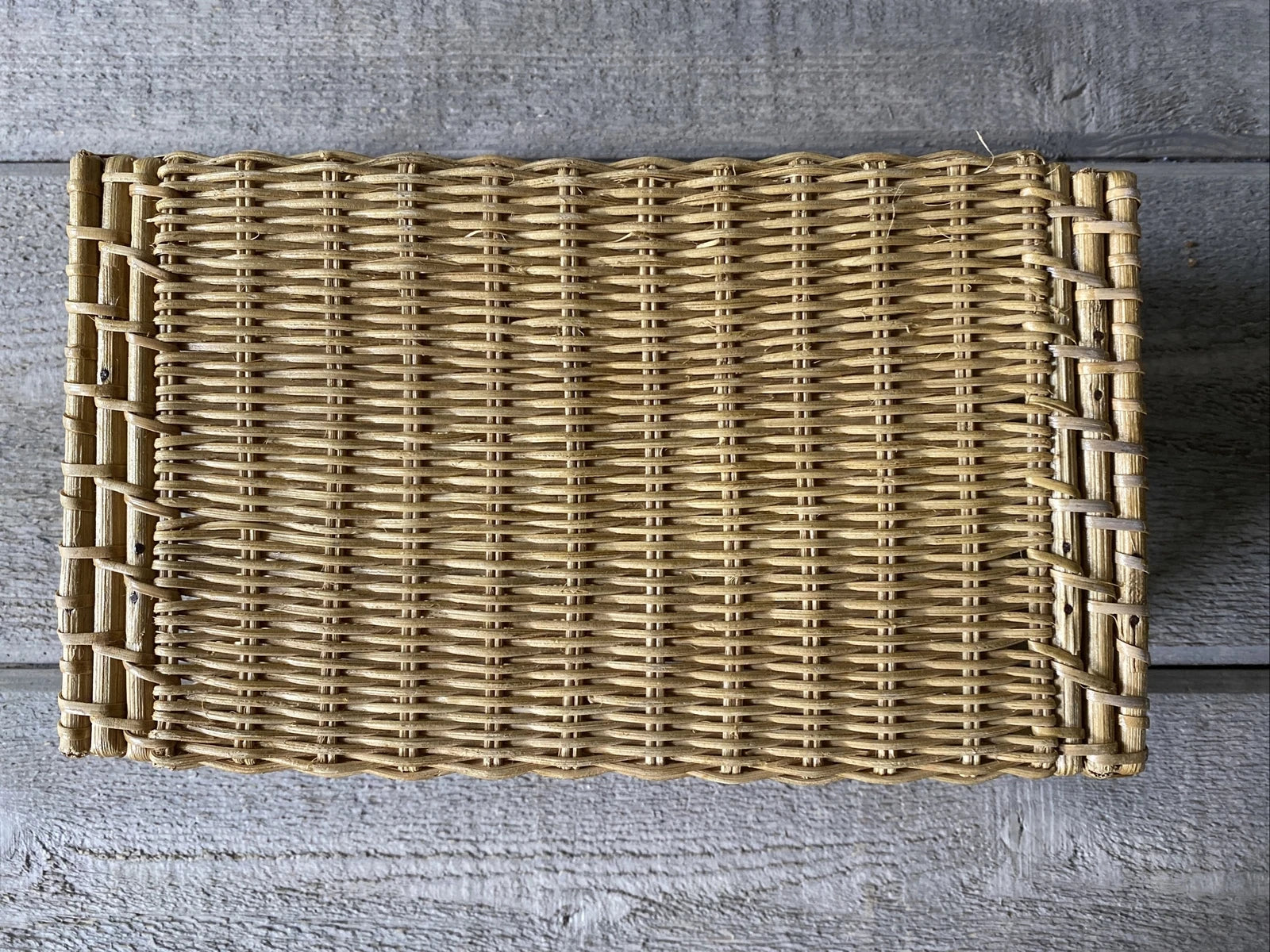 Vintage Tissue Box Cover Open Weave Wicker Rattan | eBay