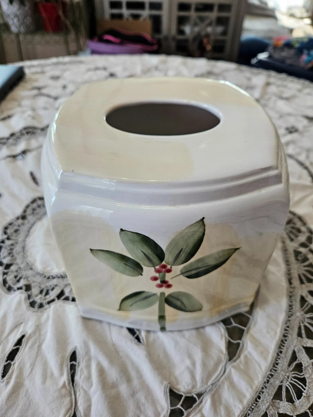 Croscill BOTANICAL GAZEBO Ceramic Square Tissue Box Cover Holder | eBay